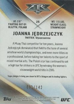 2017 Topps UFC Fire - Red Hot #25 Joanna Jędrzejczyk Back
