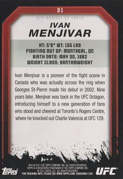 2011 Topps UFC Moment of Truth - Independence Edition #31 Ivan Menjivar Back