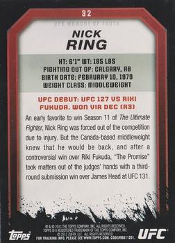 2011 Topps UFC Moment of Truth - Independence Edition #32 Nick Ring Back