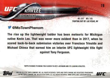 2018 Topps Chrome UFC #19 Kevin Lee Back