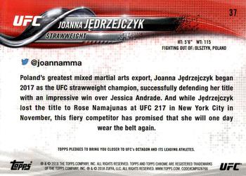 2018 Topps Chrome UFC #37 Joanna Jędrzejczyk Back