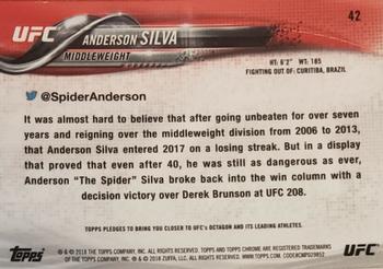 2018 Topps Chrome UFC #42 Anderson Silva Back