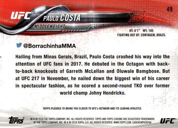2018 Topps Chrome UFC #49 Paulo Costa Back