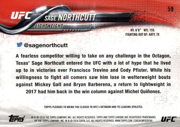 2018 Topps Chrome UFC #59 Sage Northcutt Back