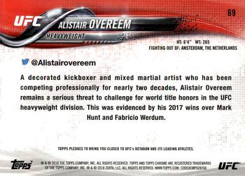 2018 Topps Chrome UFC #69 Alistair Overeem Back