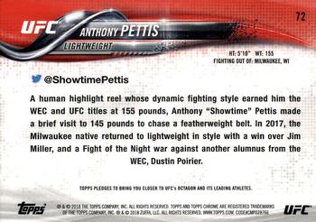 2018 Topps Chrome UFC #72 Anthony Pettis Back