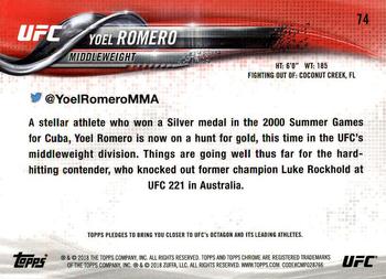 2018 Topps Chrome UFC #74 Yoel Romero Back