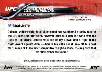 2018 Topps Chrome UFC #75 Belal Muhammad Back