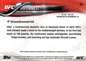 2018 Topps Chrome UFC #95 Josh Emmett Back