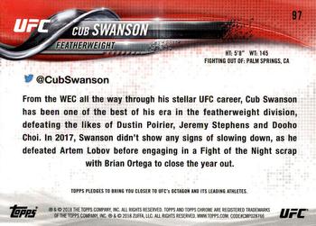 2018 Topps Chrome UFC #97 Cub Swanson Back