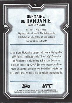 2017 Topps Museum Collection UFC - Gold #40 Germaine de Randamie Back
