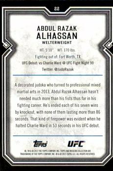 2017 Topps Museum Collection UFC - Sapphire #22 Abdul Razak Alhassan Back