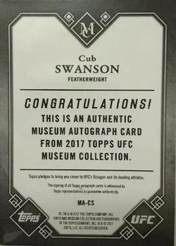 2017 Topps Museum Collection UFC - Museum Autographs Copper #MA-CS Cub Swanson Back