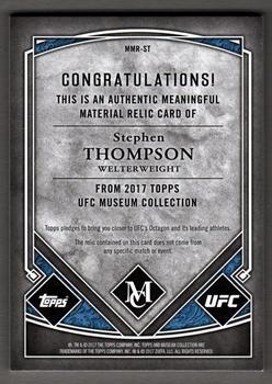 2017 Topps Museum Collection UFC - Meaningful Material Relics #MMR-ST Stephen Thompson Back