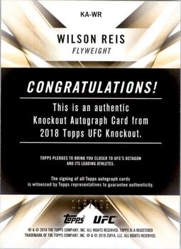 2018 Topps UFC Knockout - Knockout Autographs #KA-WR Wilson Reis Back