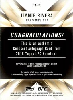 2018 Topps UFC Knockout - Knockout Autographs Green #KA-JR Jimmie Rivera Back