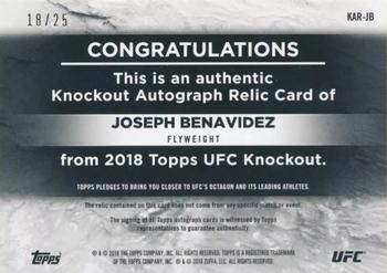 2018 Topps UFC Knockout - Knockout Autograph Relics Purple #KAR-JB Joseph Benavidez Back