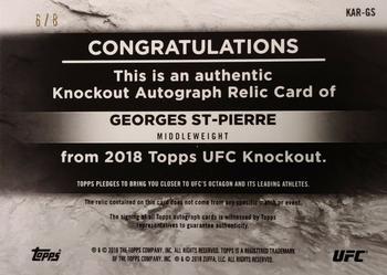 2018 Topps UFC Knockout - Knockout Autograph Relics Red #KAR-GS Georges St-Pierre Back