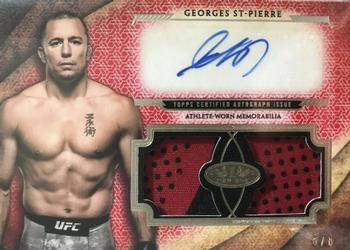 2018 Topps UFC Knockout - Autographed Tier One Dual Relics Red #ADR-GS Georges St-Pierre Front