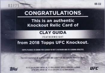 2018 Topps UFC Knockout - Knockout Relics Purple #KR-CU Clay Guida Back