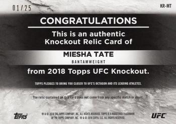 2018 Topps UFC Knockout - Knockout Relics Purple #KR-MT Miesha Tate Back