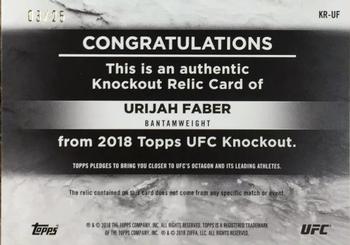 2018 Topps UFC Knockout - Knockout Relics Purple #KR-UF Urijah Faber Back