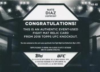 2018 Topps UFC Knockout - Fight Mat Relics Purple #FMR-ND Nate Diaz Back