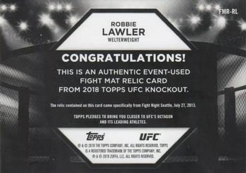 2018 Topps UFC Knockout - Fight Mat Relics Purple #FMR-RL Robbie Lawler Back