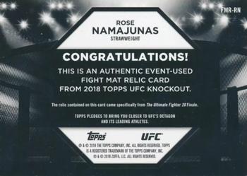 2018 Topps UFC Knockout - Fight Mat Relics Purple #FMR-RN Rose Namajunas Back