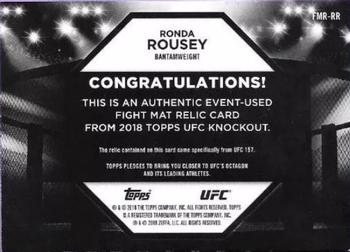 2018 Topps UFC Knockout - Fight Mat Relics Purple #FMR-RR Ronda Rousey Back