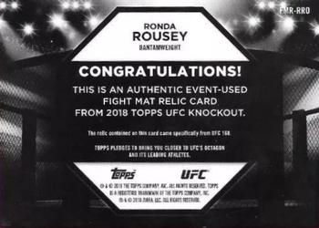 2018 Topps UFC Knockout - Fight Mat Relics Purple #FMR-RRO Ronda Rousey Back