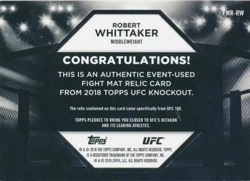 2018 Topps UFC Knockout - Fight Mat Relics Purple #FMR-RW Robert Whittaker Back