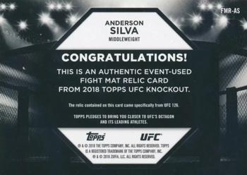 2018 Topps UFC Knockout - Fight Mat Relics Red #FMR-AS Anderson Silva Back