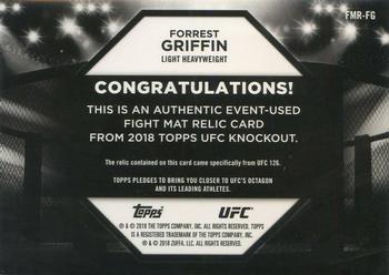 2018 Topps UFC Knockout - Fight Mat Relics Red #FMR-FG Forrest Griffin Back