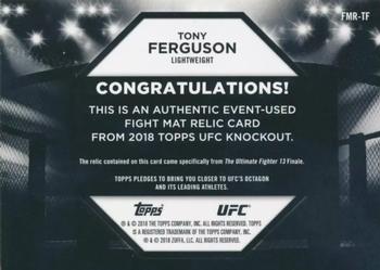 2018 Topps UFC Knockout - Fight Mat Relics Red #FMR-TF Tony Ferguson Back