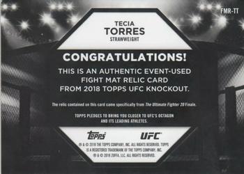 2018 Topps UFC Knockout - Fight Mat Relics Red #FMR-TT Tecia Torres Back