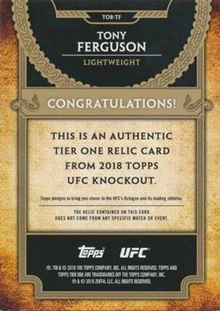 2018 Topps UFC Knockout - Tier One Relics #TOR-TF Tony Ferguson Back