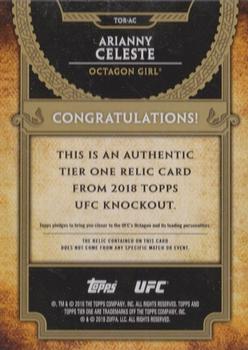 2018 Topps UFC Knockout - Tier One Relics Blue #TOR-AC Arianny Celeste Back