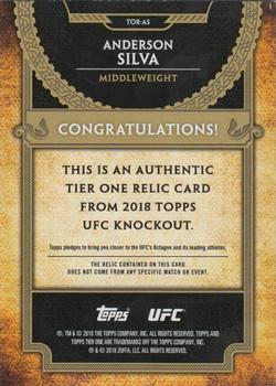 2018 Topps UFC Knockout - Tier One Relics Blue #TOR-AS Anderson Silva Back