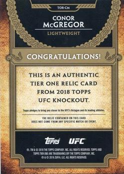 2018 Topps UFC Knockout - Tier One Relics Blue #TOR-CM Conor McGregor Back
