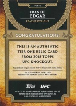 2018 Topps UFC Knockout - Tier One Relics Blue #TOR-FE Frankie Edgar Back