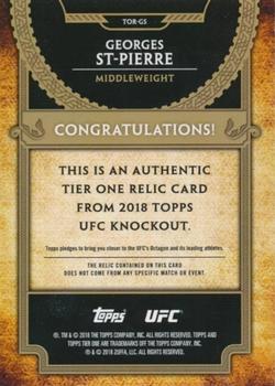 2018 Topps UFC Knockout - Tier One Relics Blue #TOR-GS Georges St-Pierre Back