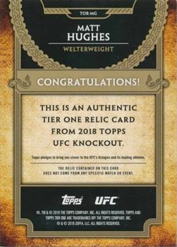 2018 Topps UFC Knockout - Tier One Relics Blue #TOR-MG Matt Hughes Back