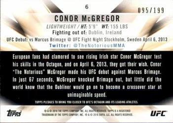 2018 Topps UFC Knockout - Green #6 Conor McGregor Back