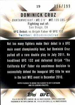 2018 Topps UFC Knockout - Green #19 Dominick Cruz Back
