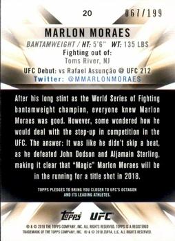 2018 Topps UFC Knockout - Green #20 Marlon Moraes Back