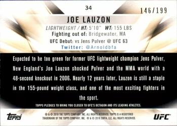 2018 Topps UFC Knockout - Green #34 Joe Lauzon Back
