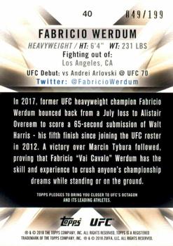 2018 Topps UFC Knockout - Green #40 Fabricio Werdum Back