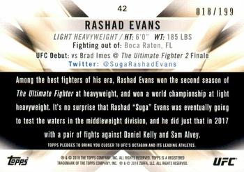 2018 Topps UFC Knockout - Green #42 Rashad Evans Back