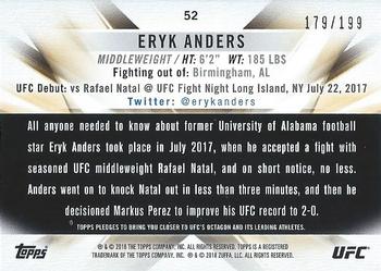 2018 Topps UFC Knockout - Green #52 Eryk Anders Back